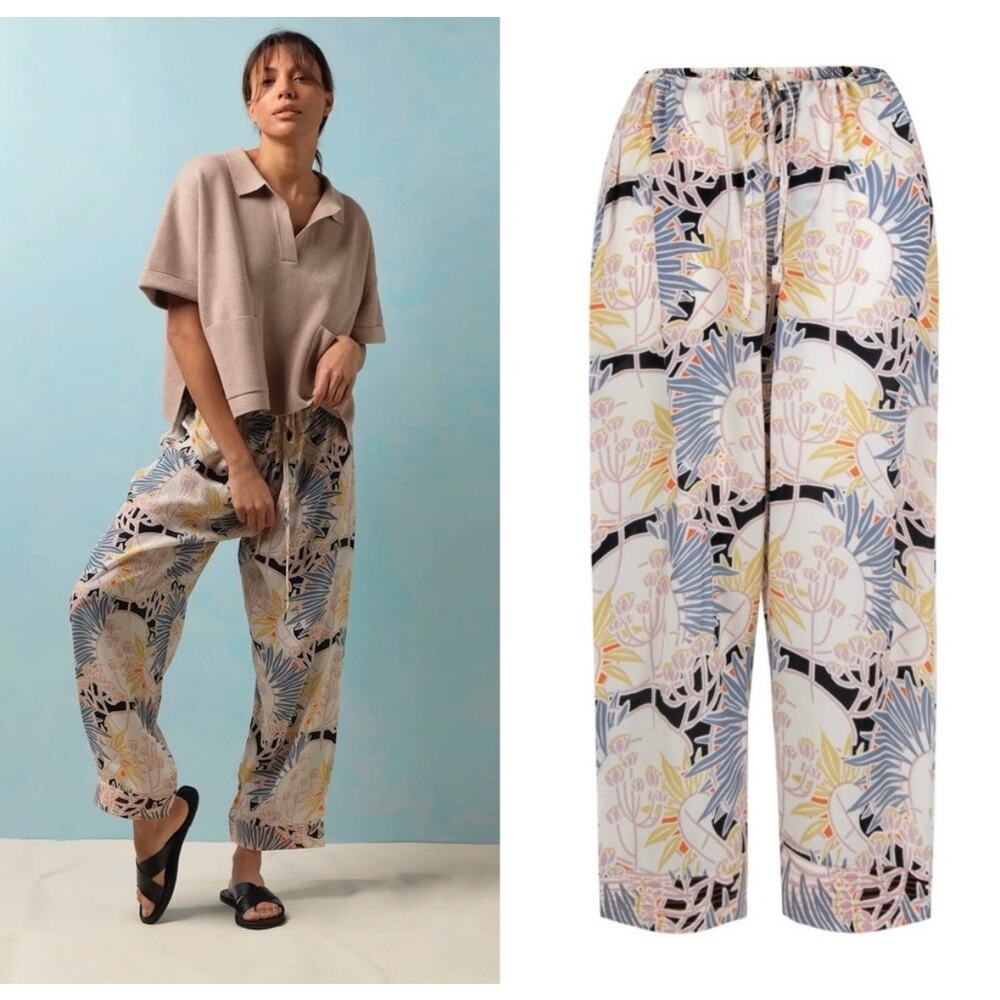 One Hundred Stars Deco Daisy Mauve Crepe Pants One Size Boho Artsy